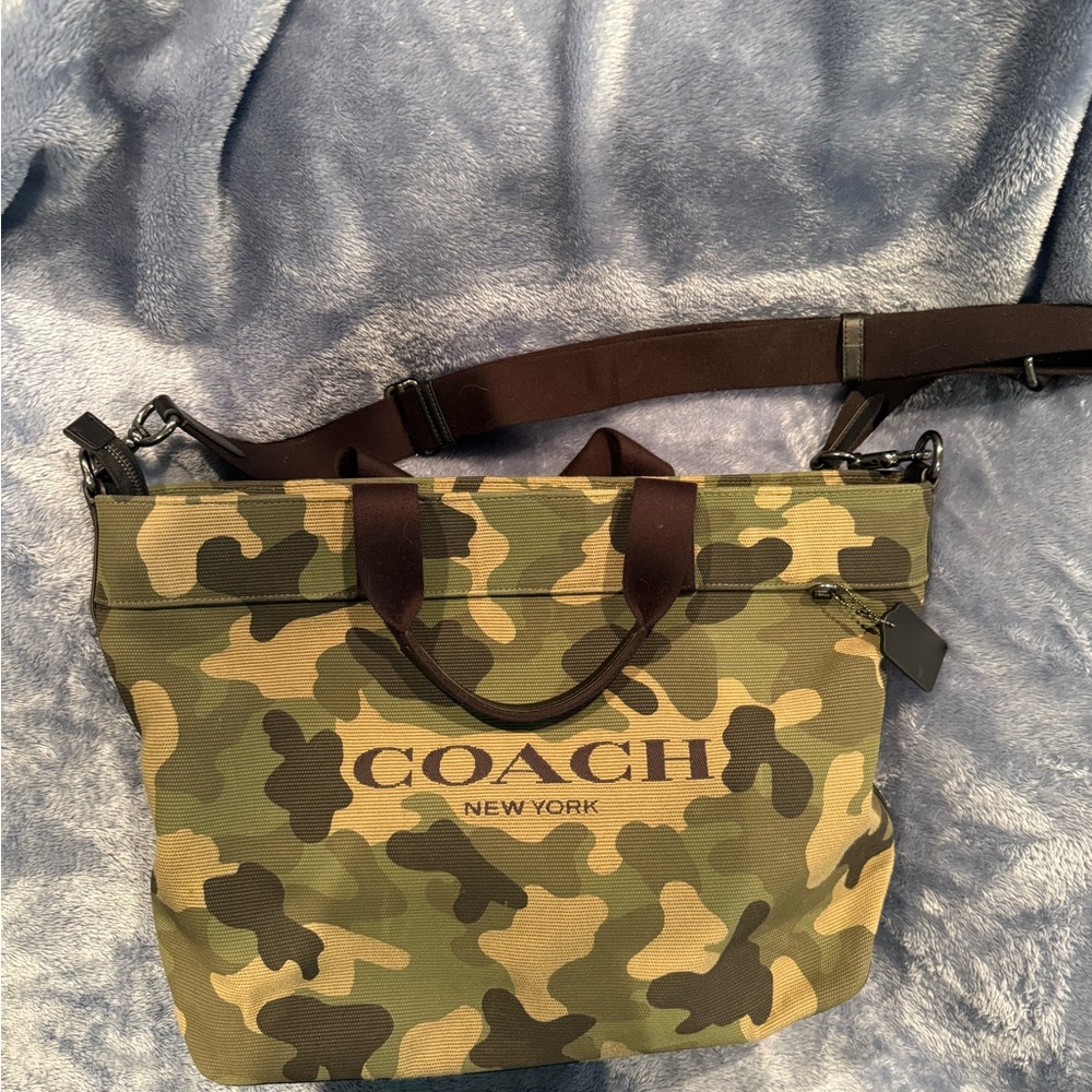 Coach Green Camo 38 Tote Bag